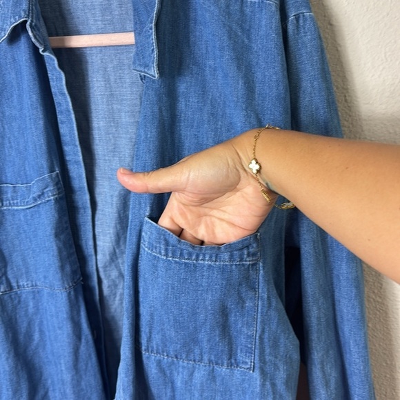 Zara The Erin Denim Wrap Asymmetric Mini Dress size M - Picture 8 of 13